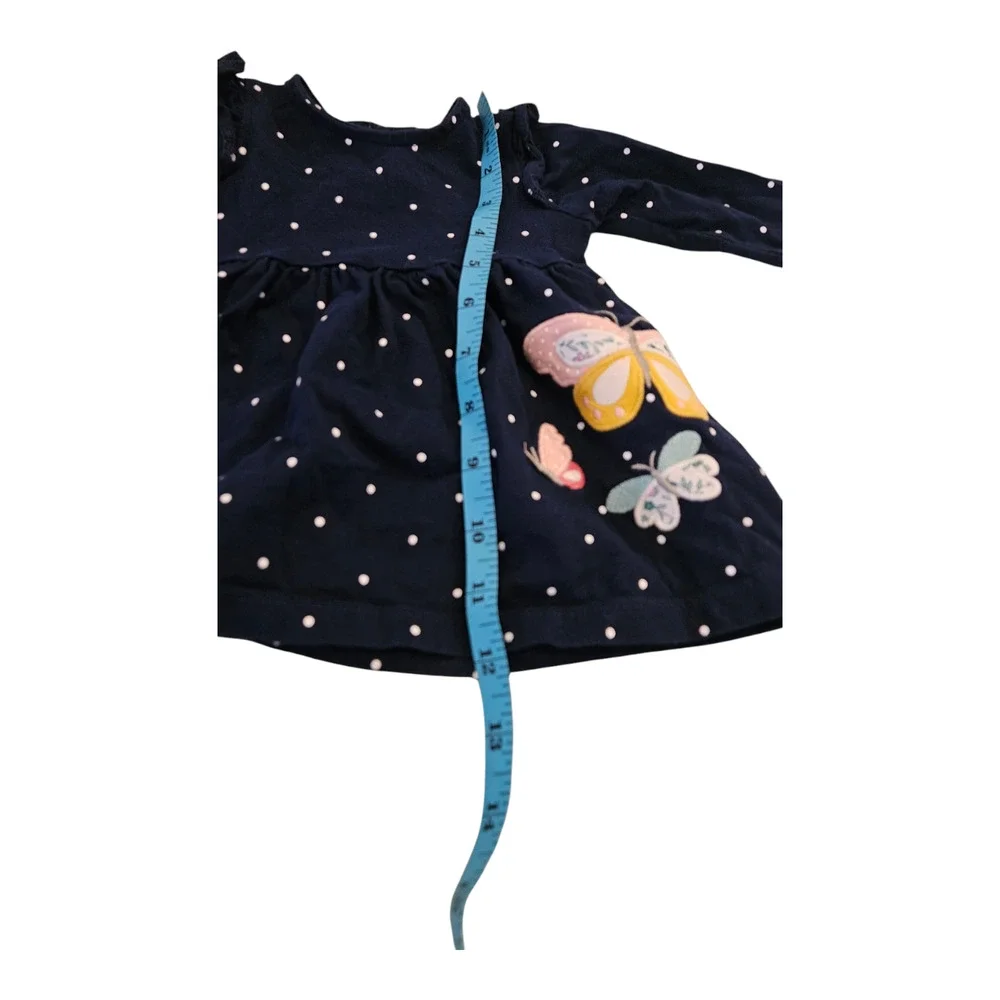Carter's Kids Size 3M Blue Polka Dot Long Sleeve Snap Closure Shirt